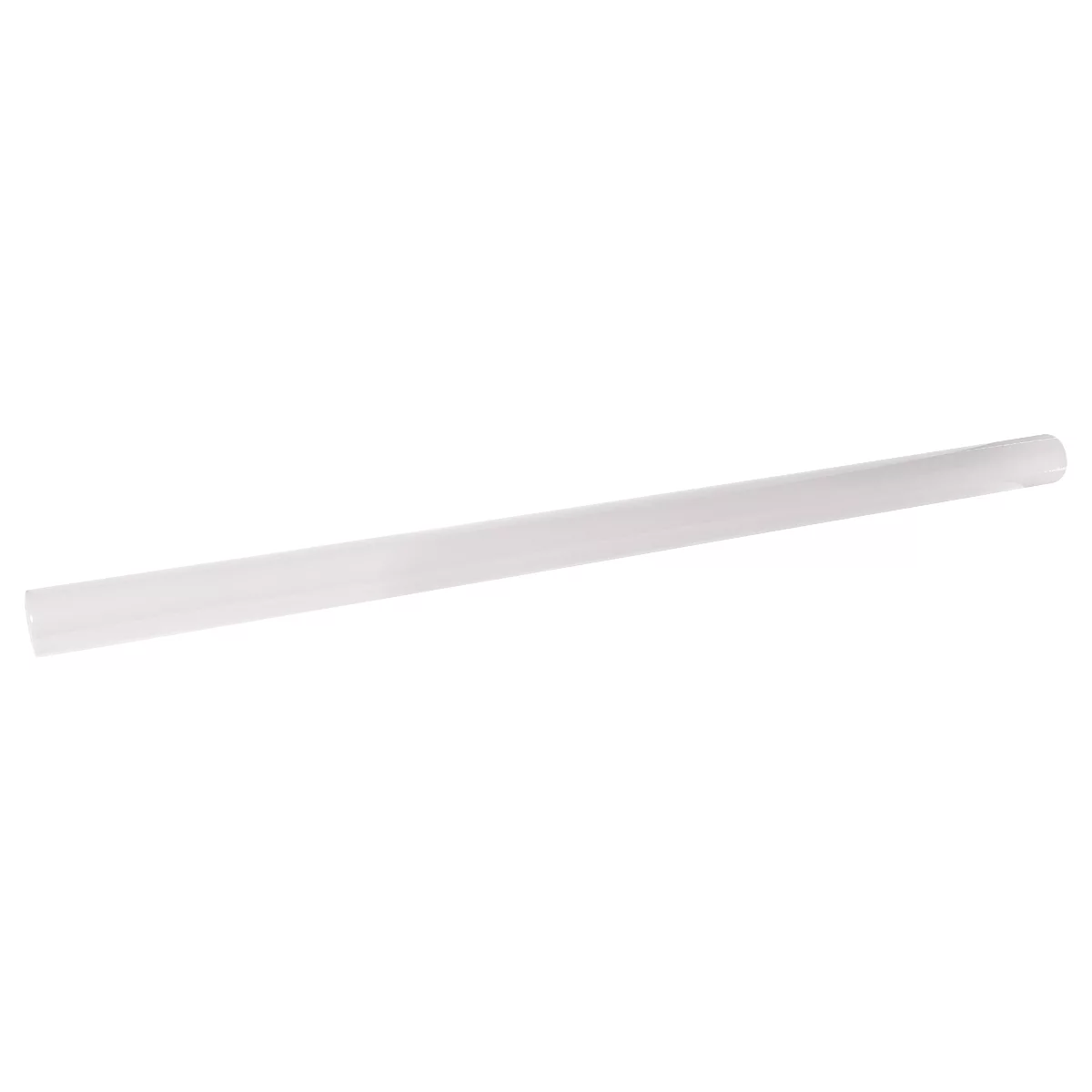 Ein weißer, zylindrischer Stab, der diagonal von links unten nach rechts oben verläuft.