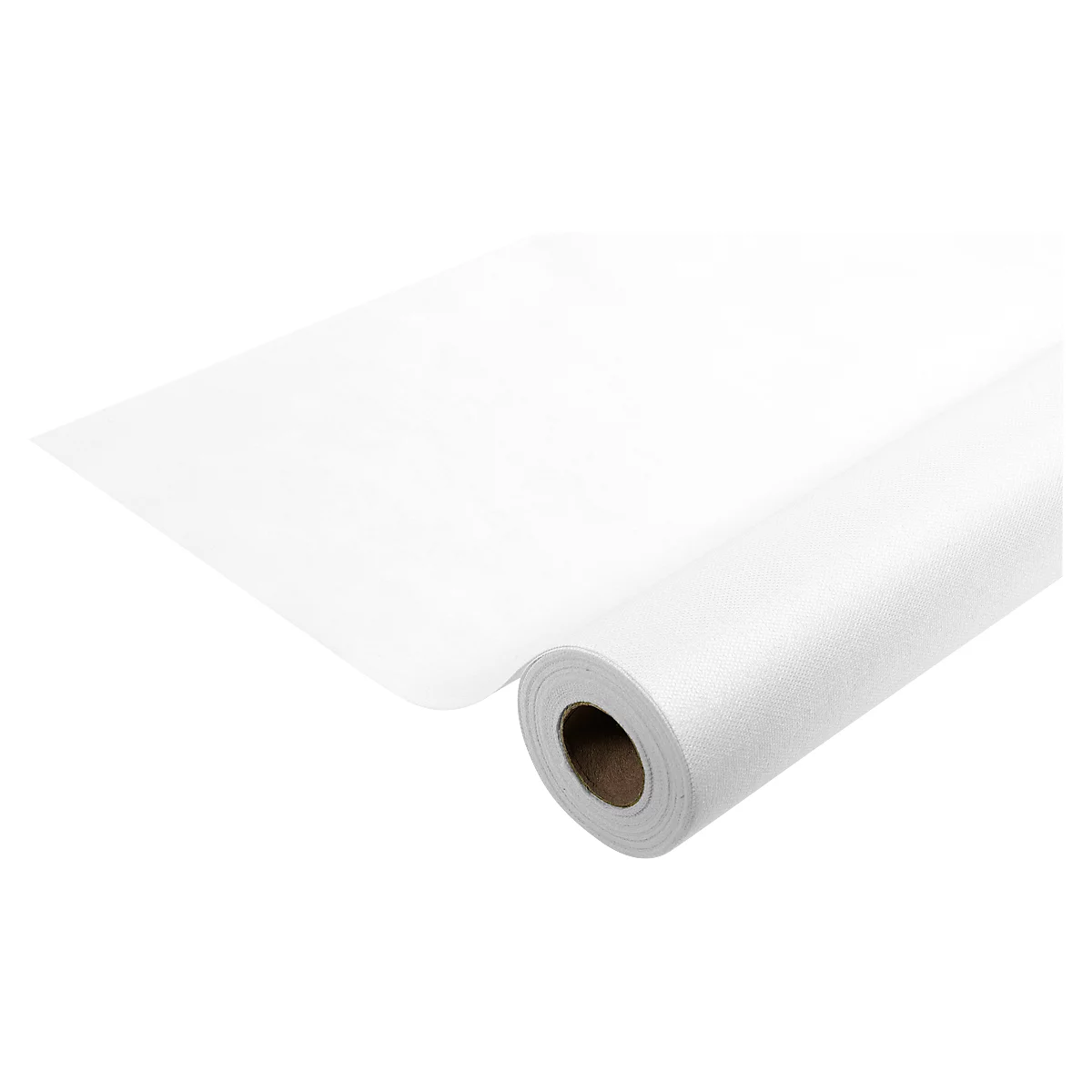 Eine Rolle weißes Papier, teilweise abgerollt, auf hellem Hintergrund.
