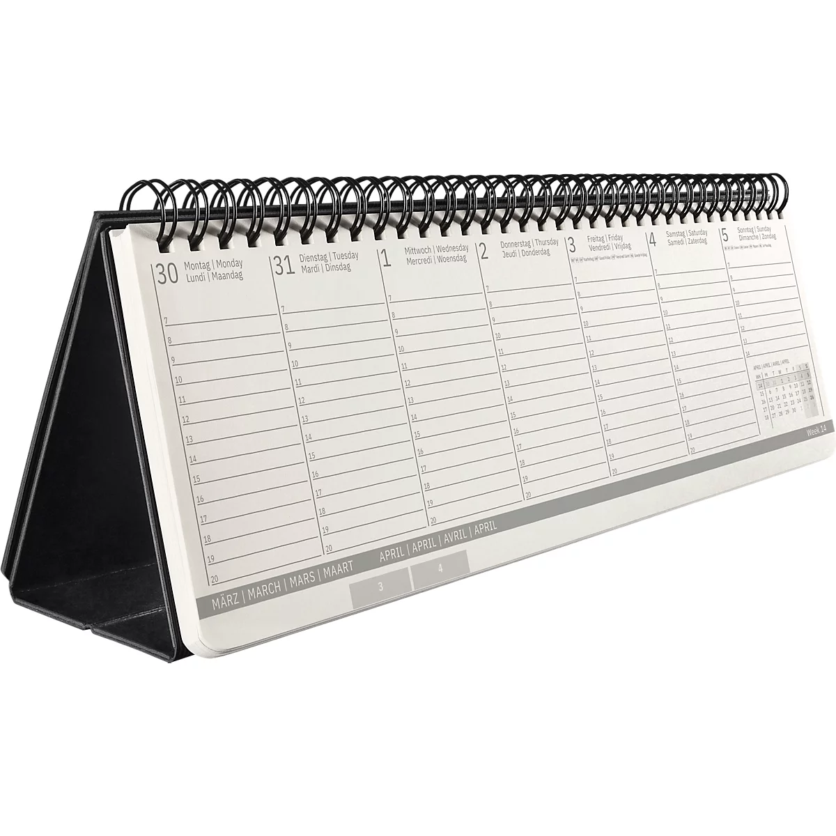 Tischkalender Sigel Conceptum 2026 C2680, Querformat, 132 Seiten, 1 Jahr, auf 2 Seiten unten Woche/oben Notizseite, PEFC®-Papier/Kunststoff, schwarz