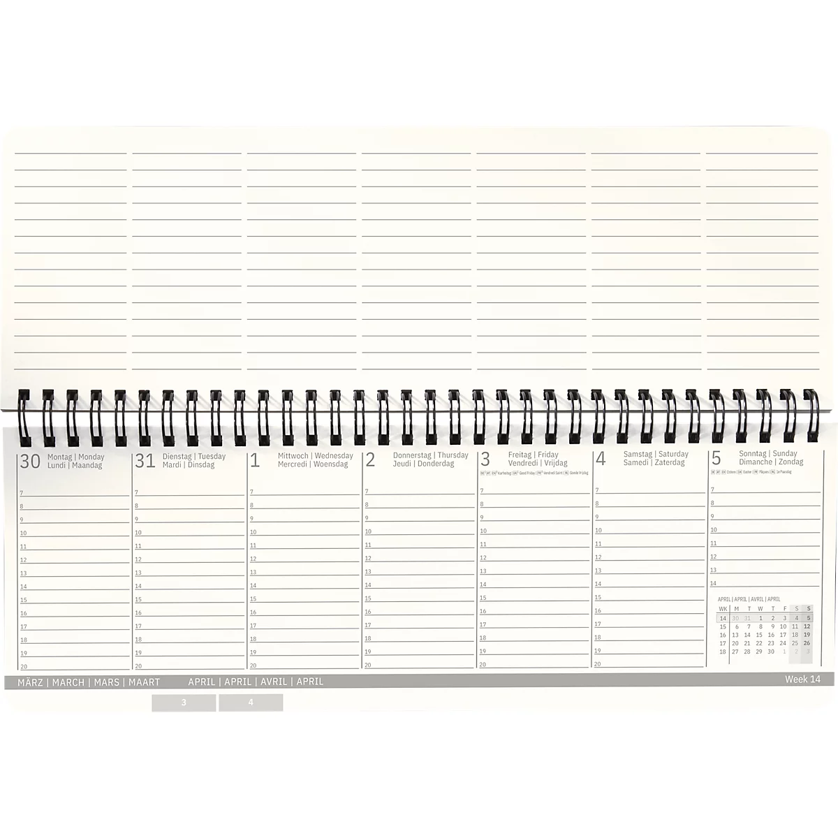 Tischkalender Sigel Conceptum 2026 C2680, Querformat, 132 Seiten, 1 Jahr, auf 2 Seiten unten Woche/oben Notizseite, PEFC®-Papier/Kunststoff, schwarz