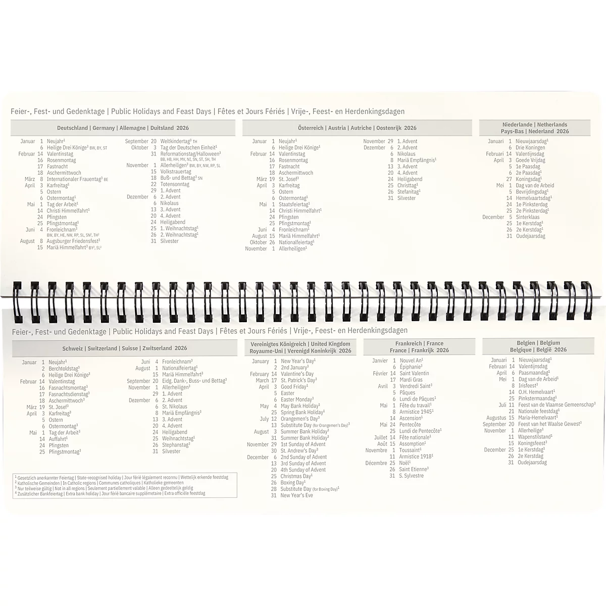 Tischkalender Sigel Conceptum 2026 C2680, Querformat, 132 Seiten, 1 Jahr, auf 2 Seiten unten Woche/oben Notizseite, PEFC®-Papier/Kunststoff, schwarz