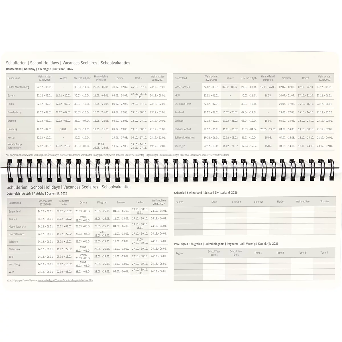 Tischkalender Sigel Conceptum 2026 C2680, Querformat, 132 Seiten, 1 Jahr, auf 2 Seiten unten Woche/oben Notizseite, PEFC®-Papier/Kunststoff, schwarz