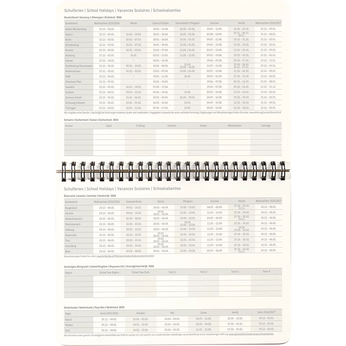 Tischkalender Sigel Conceptum 2026 C2681, A5 Querformat, 144 Seiten, 1 Jahr, auf 2 Seiten unten Monat/oben Notizseite, PEFC®-Papier/Kunststoff, schwarz