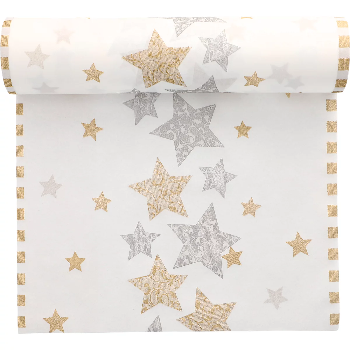 Tischläufer Papstar 'Stardust', stoffähnlich, Airlaid, auf Rolle, L 24 m x B 40 cm