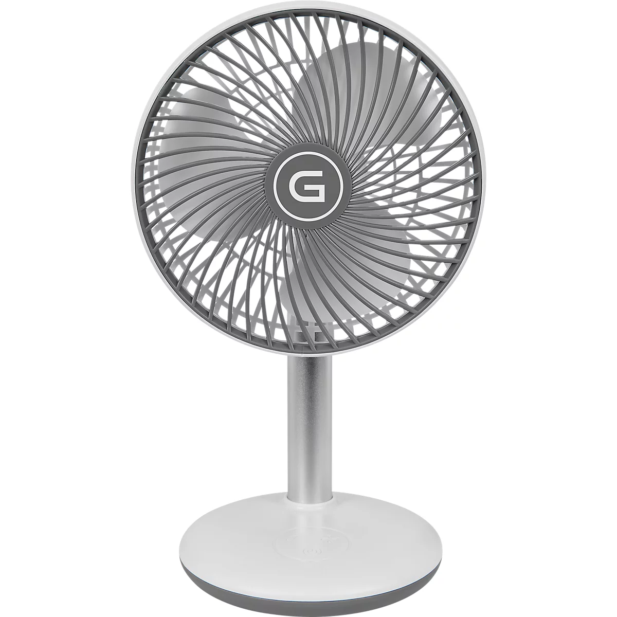 Tischventilator Gutfels Venti 3010 R, 4 Geschwindigkeitstufen, 2 Modi, neigbar, Akkubetrieb bis 12 h, weiß