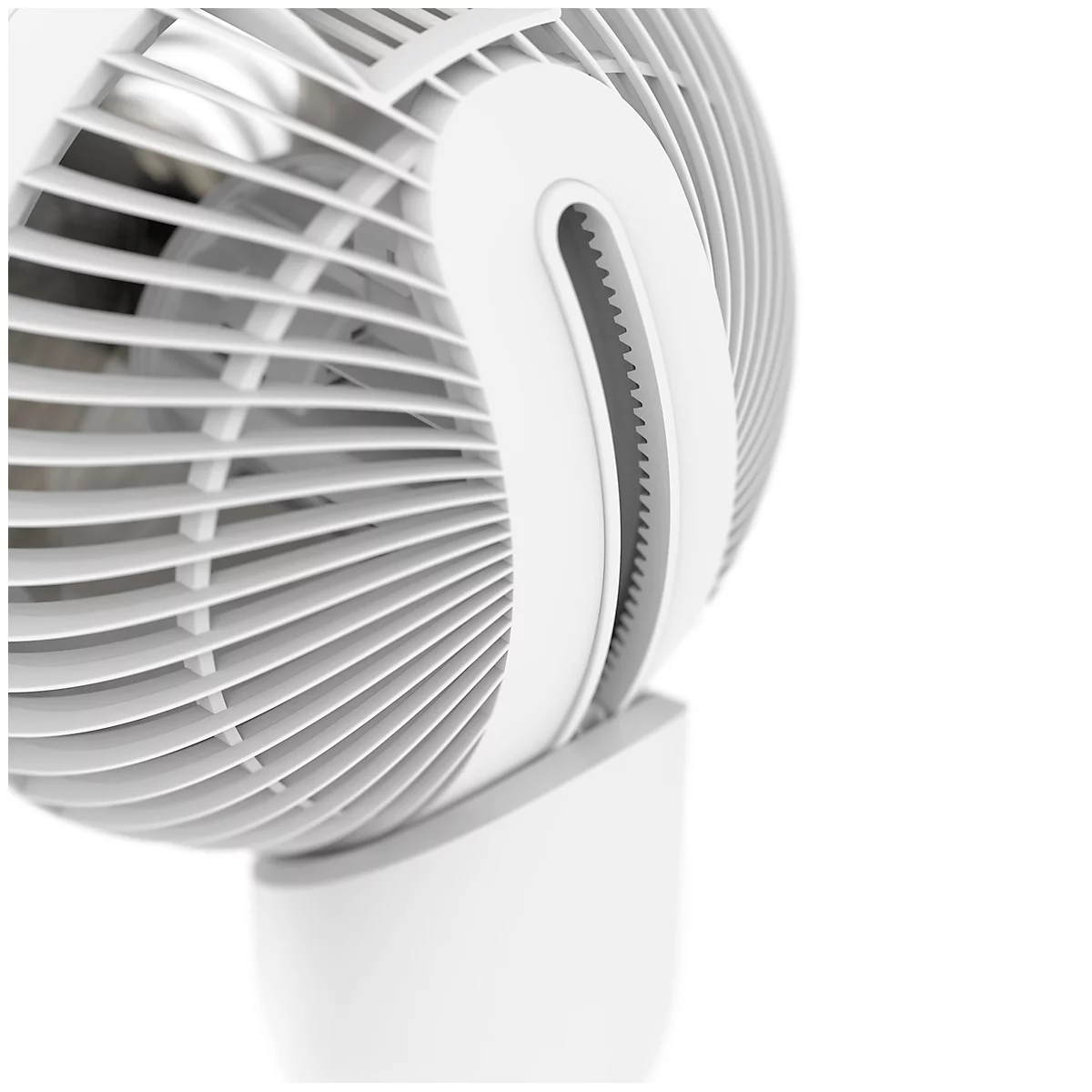 Tischventilator IDEAL FAN1, als Standventilator nutzbar, 4 Ventilationsstufen, Oszillation 90/60°, Timer, Fernbedienung, Ø 310 x H 532-905 mm, weiß