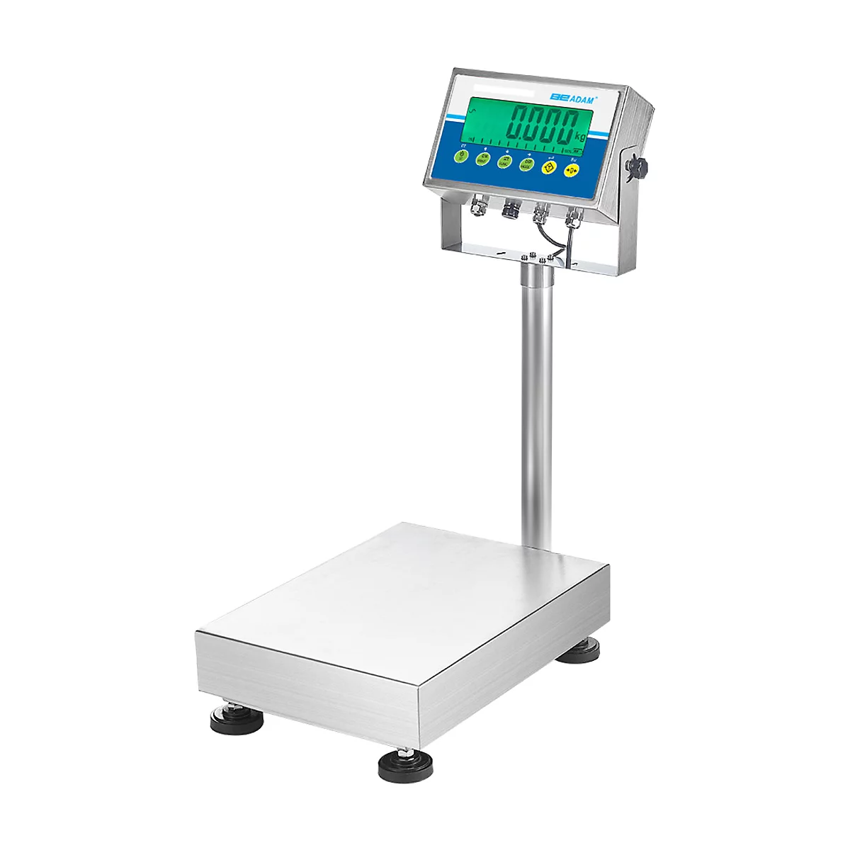 Industriewaage mit digitaler Anzeige, die 0.000 kg anzeigt.