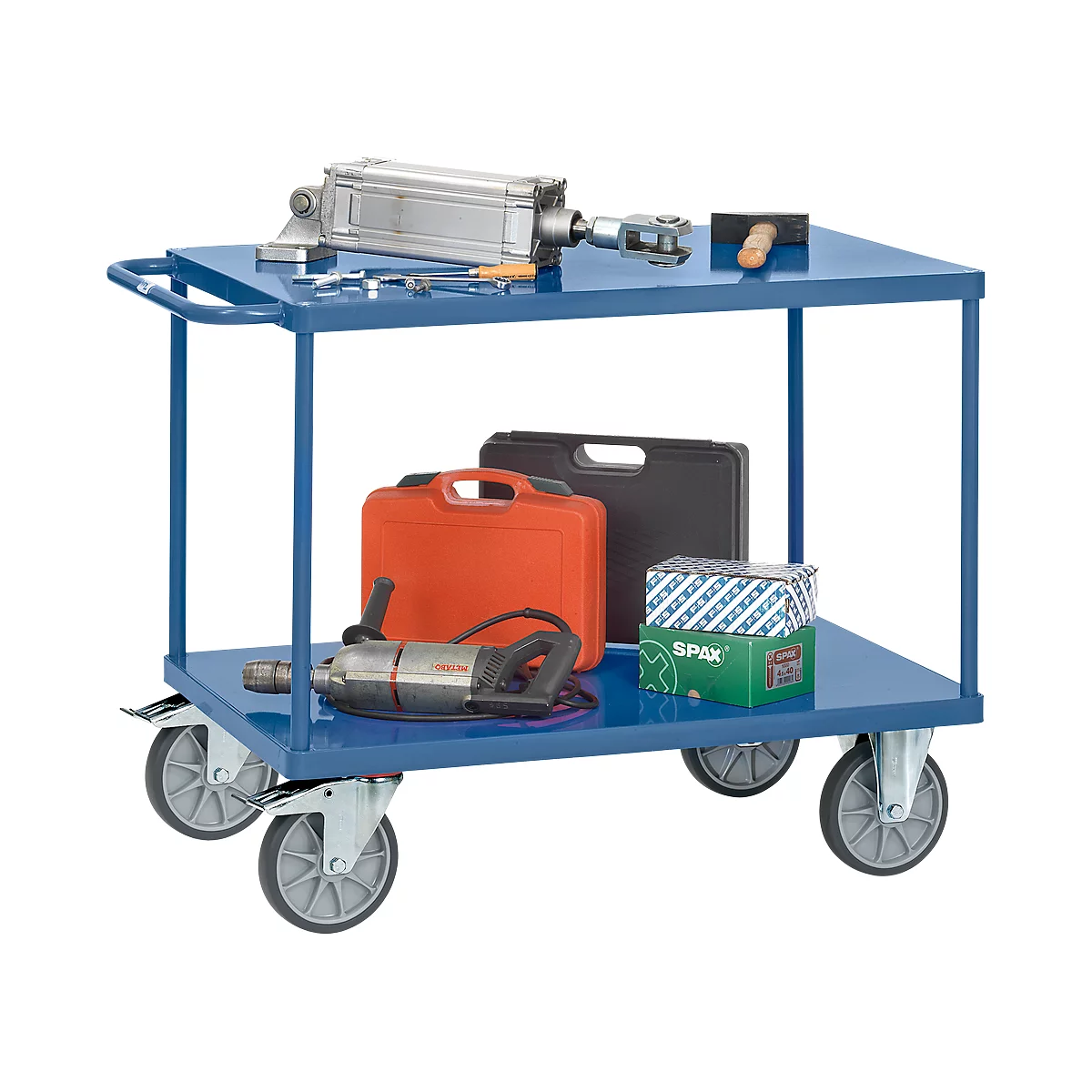 Tischwagen mit Stahlblech-Plattformen, L 1397 x B 809 x H 900 mm