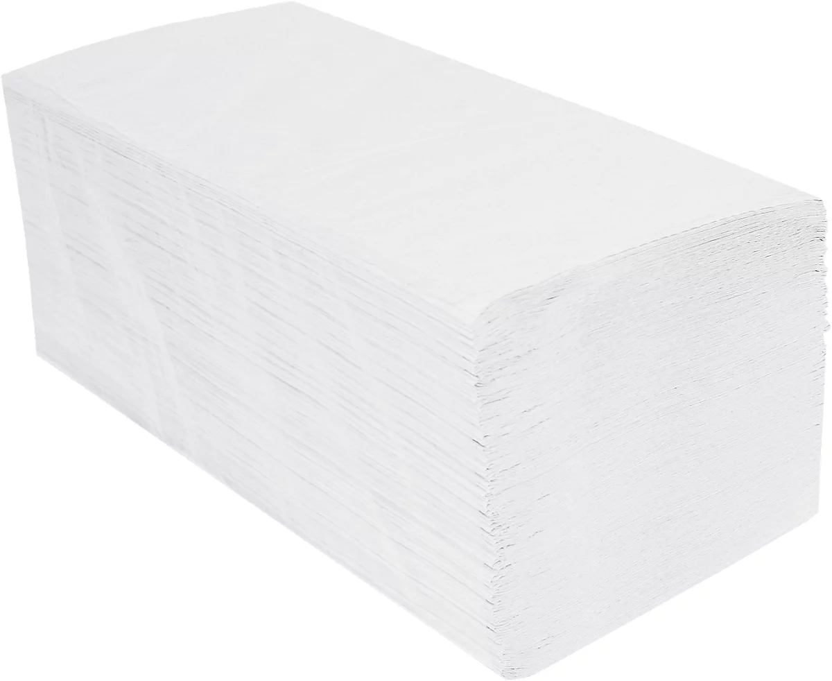 Toallas de papel Schäfer Shop Pure plegables en zig-zag, 1 capa, L 250 x A 230 mm, resistentes al desgarro, 5000 hojas, blanco