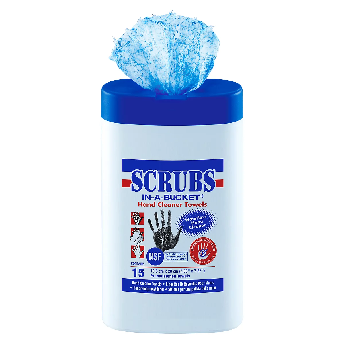 Toallitas limpiamanos SCRUBS® IN-A-BUCKET®, 15 piezas