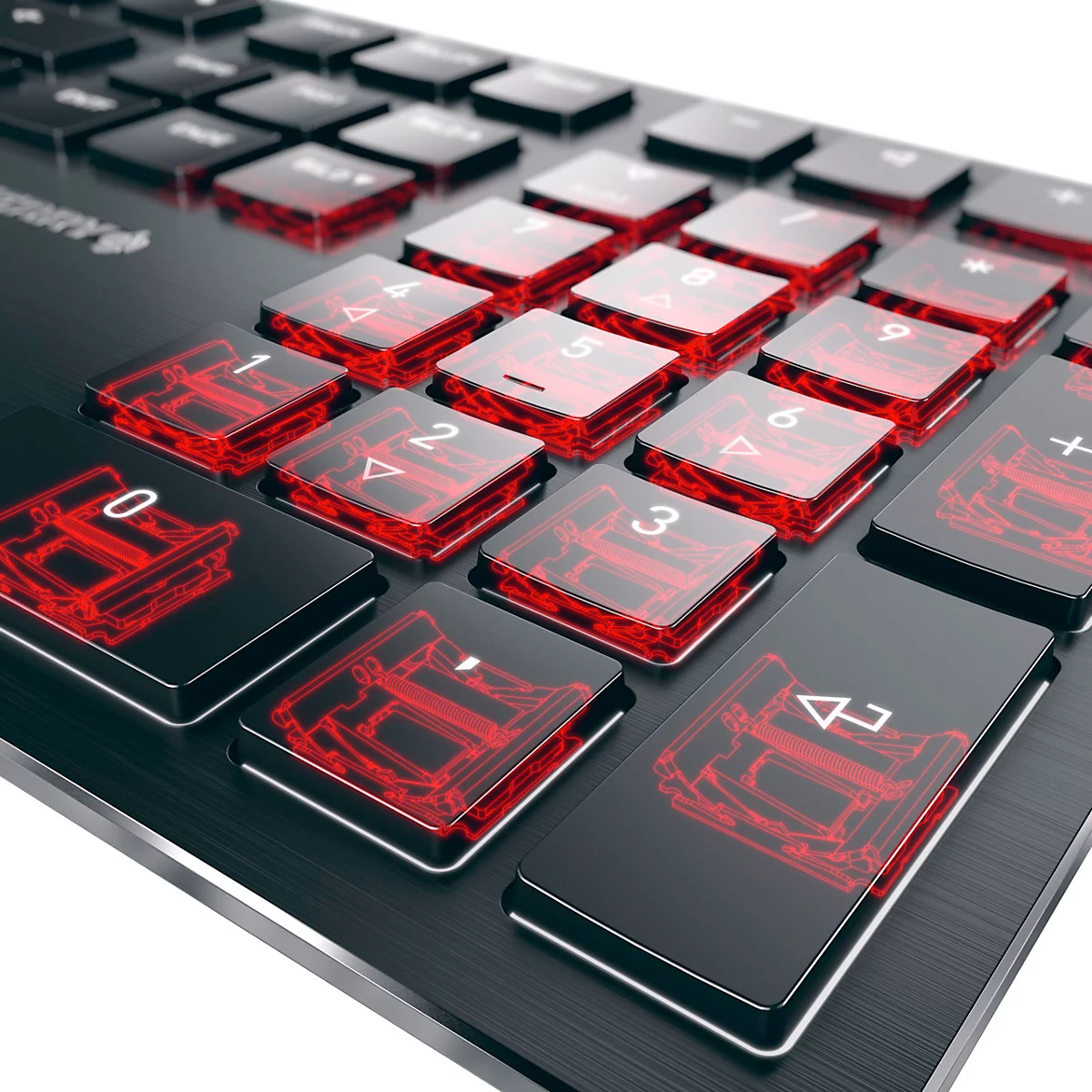 Toetsenbord Cherry KW X ULP, QWERTZ, verlicht, mechanisch, slank ontwerp, zwart