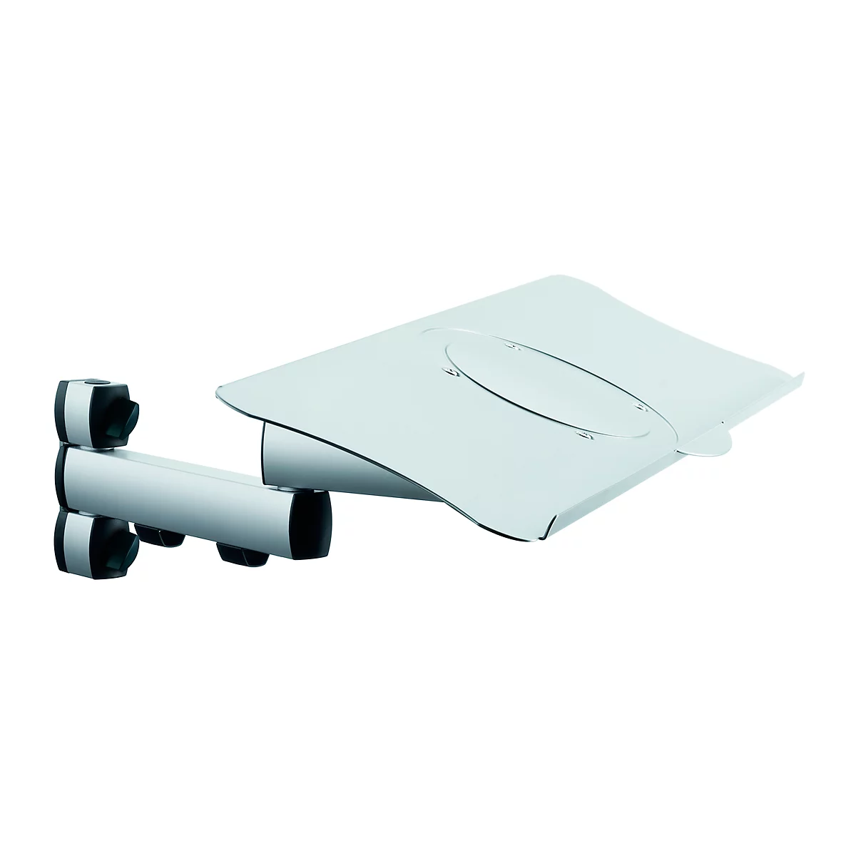 Toetsenbord- en muistafel voor inpak- en werktafel Rocholz System 1200/1600/2000, met scharnierarm, werkoppervlak: B 640 x D 172 mm, grijs