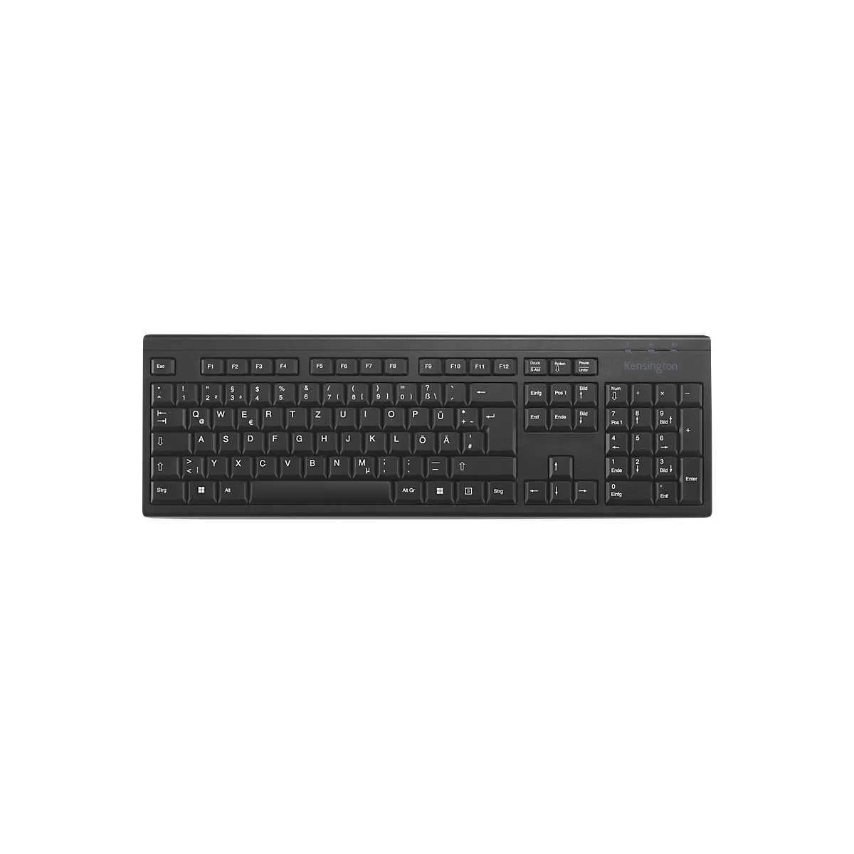 Toetsenbord Kensington KB150 EQ, draadloos, QWERTZ, met numeriek toetsenblok, gesloten membraan, PCR, zwart
