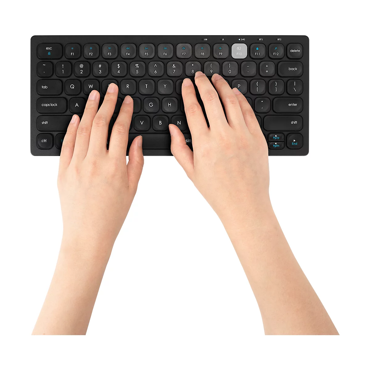 Toetsenbord Kensington Multi-Device Dual Wireless, compact, tot 3 eindapparaten, draadloos, Windows &amp; Mac, B 310 x D 140 x H 35 mm, zwart