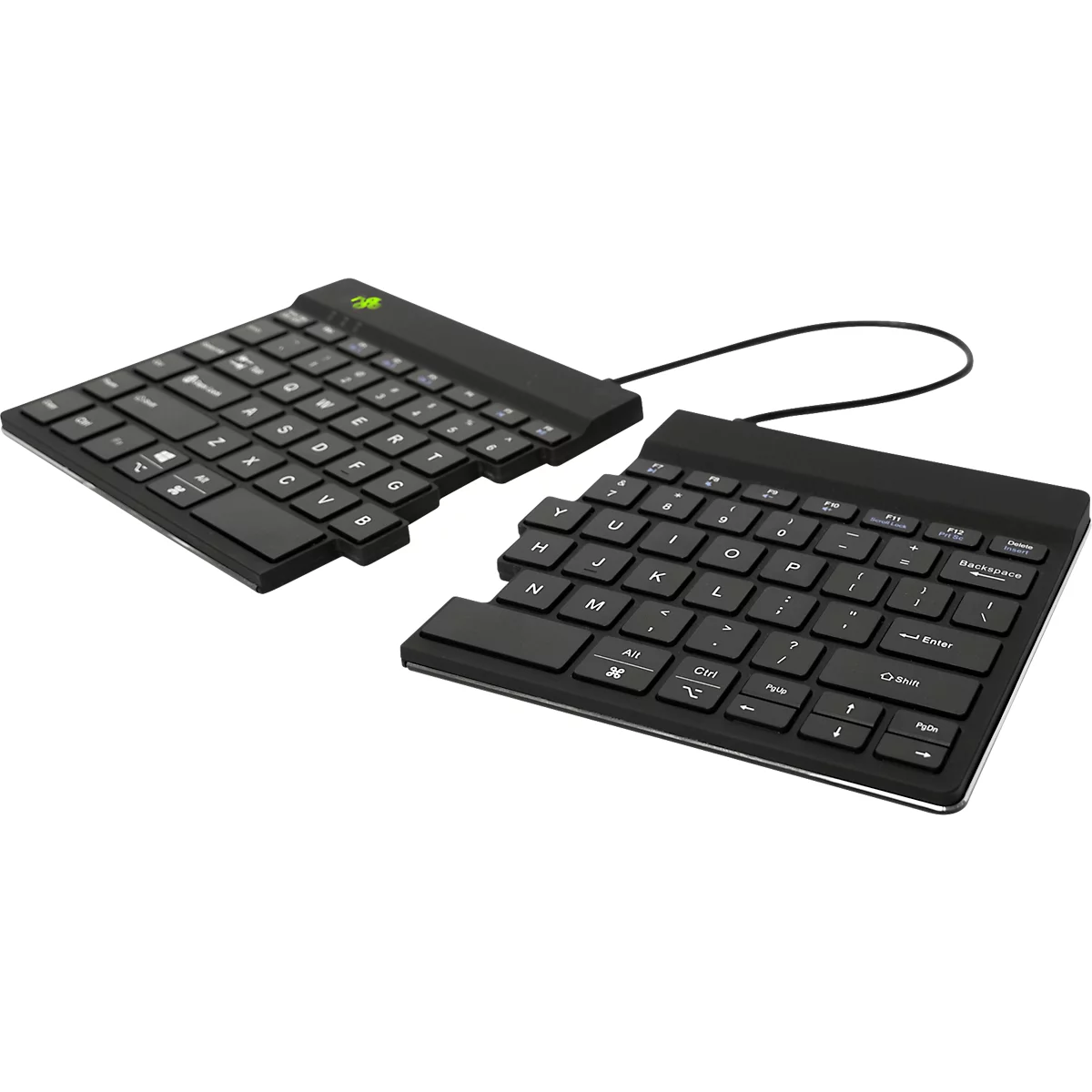 Toetsenbord R-Go Split Break, draadloos, QWERTZ, 2-split, LED-pauze-indicator, Bluetooth/USB, zwart
