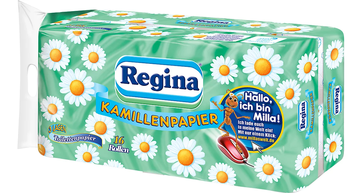 Toilettenpapier Regina, 150 Blatt je Rolle, 3-lagig, 16 Rollen