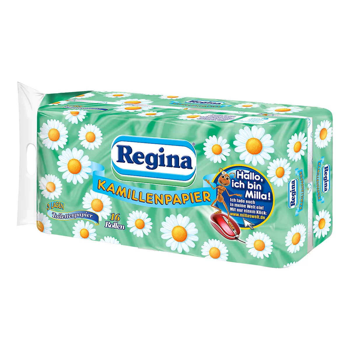 Toilettenpapier Regina, 150 Blatt je Rolle, 3-lagig, 16 Rollen