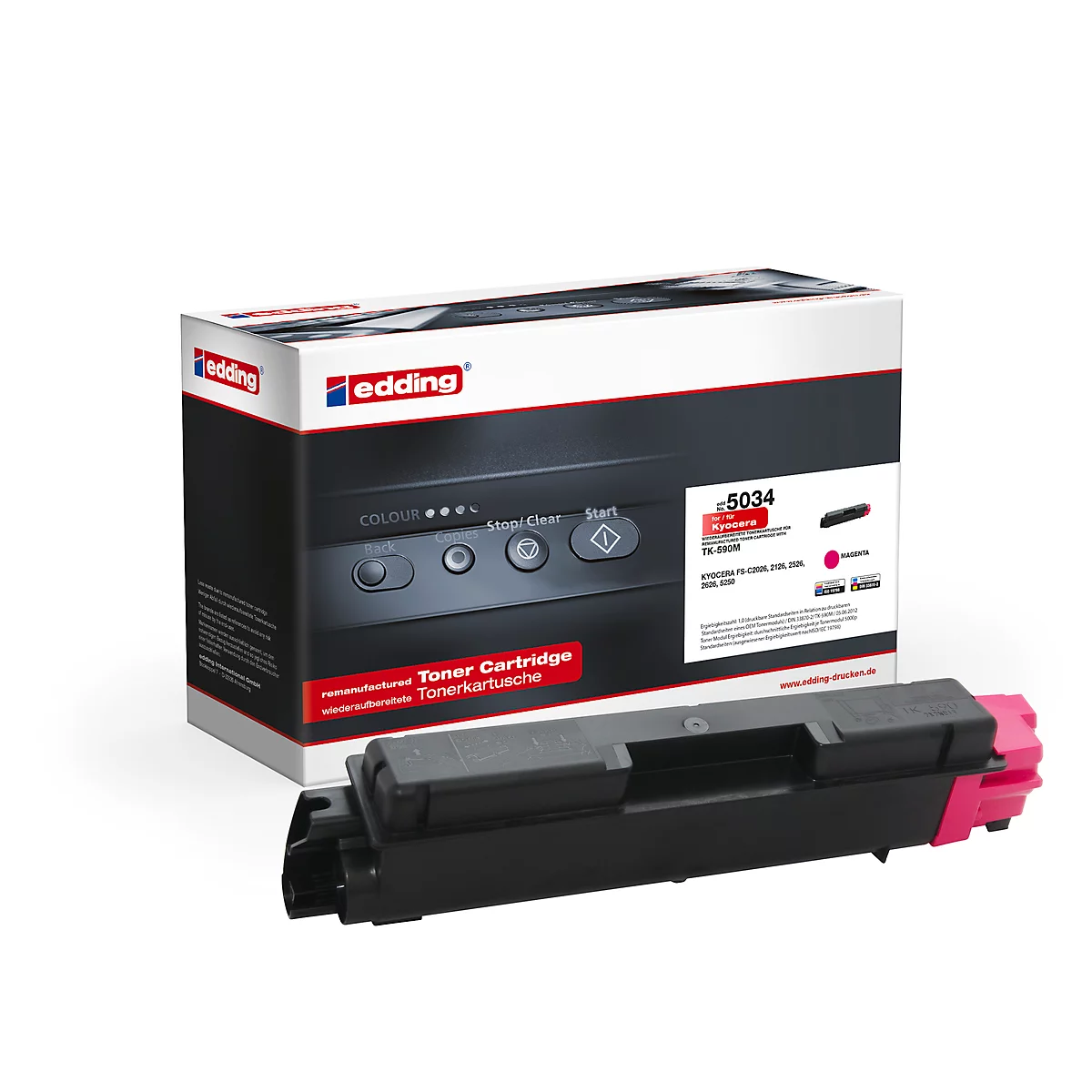 Toner Edding compatible avec TK-590M Kyocera, magenta