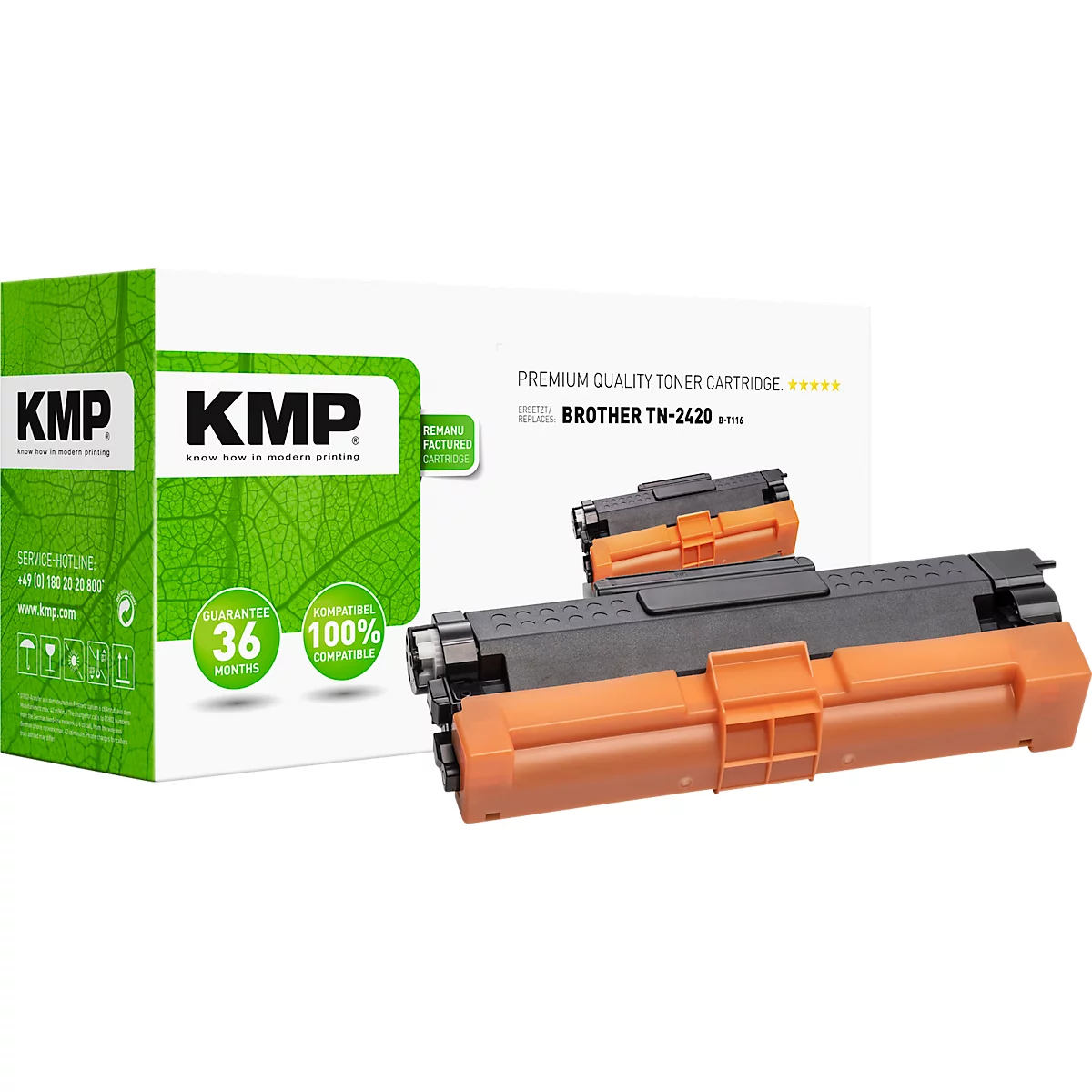 Toner KMP, ersetzt Brother TN2420, bis 3000 Seiten, Einzelpack, schwarz