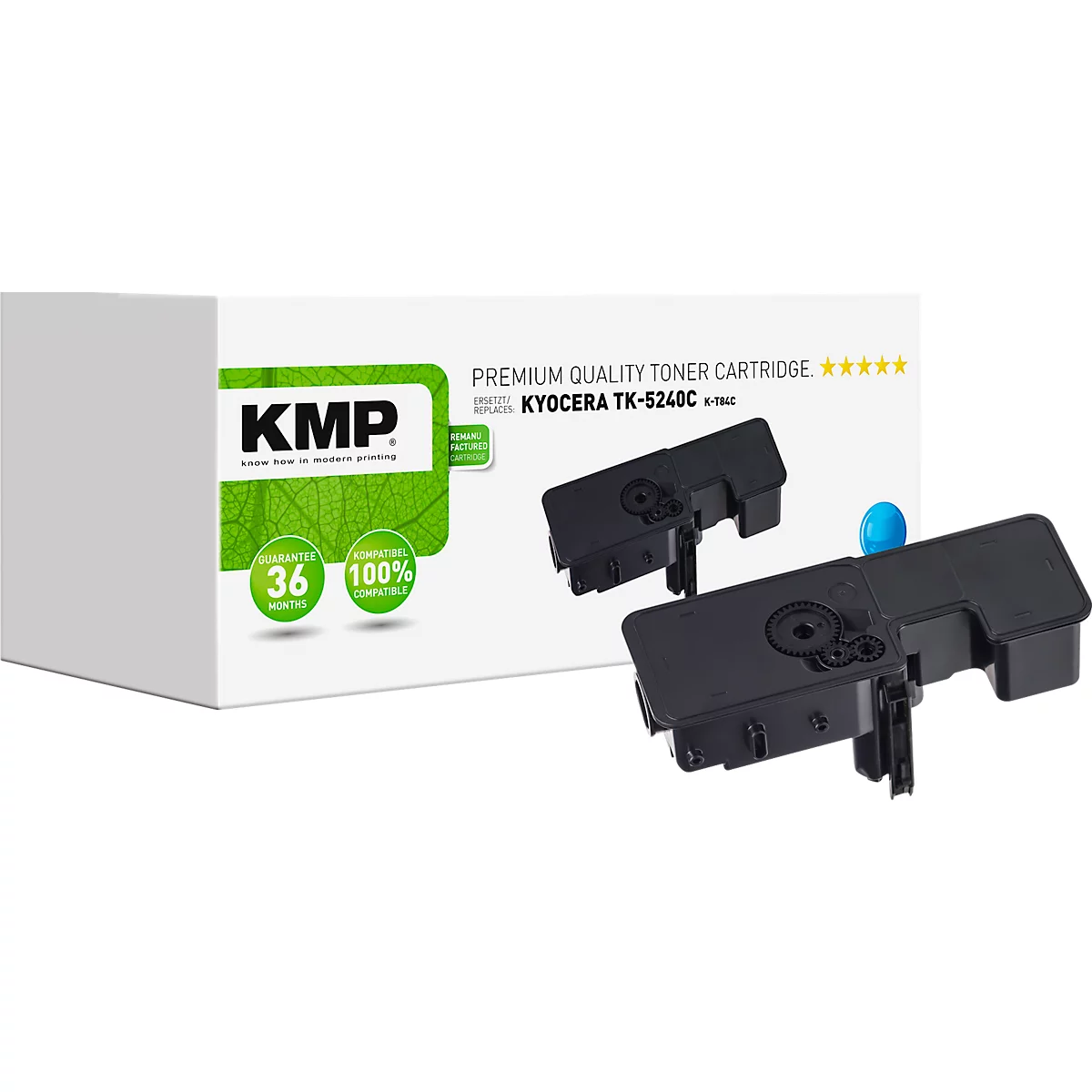 Toner KMP, ersetzt Kyocera TK5240C, bis 3000 Seiten, Einzelpack, cyan