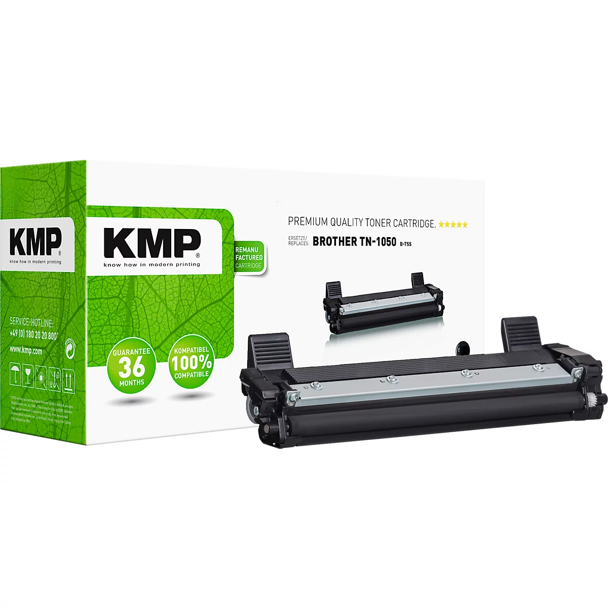 Toner KMP, remplace Brother TN1050, jusqu'à 1000 pages, pack individuel, noir