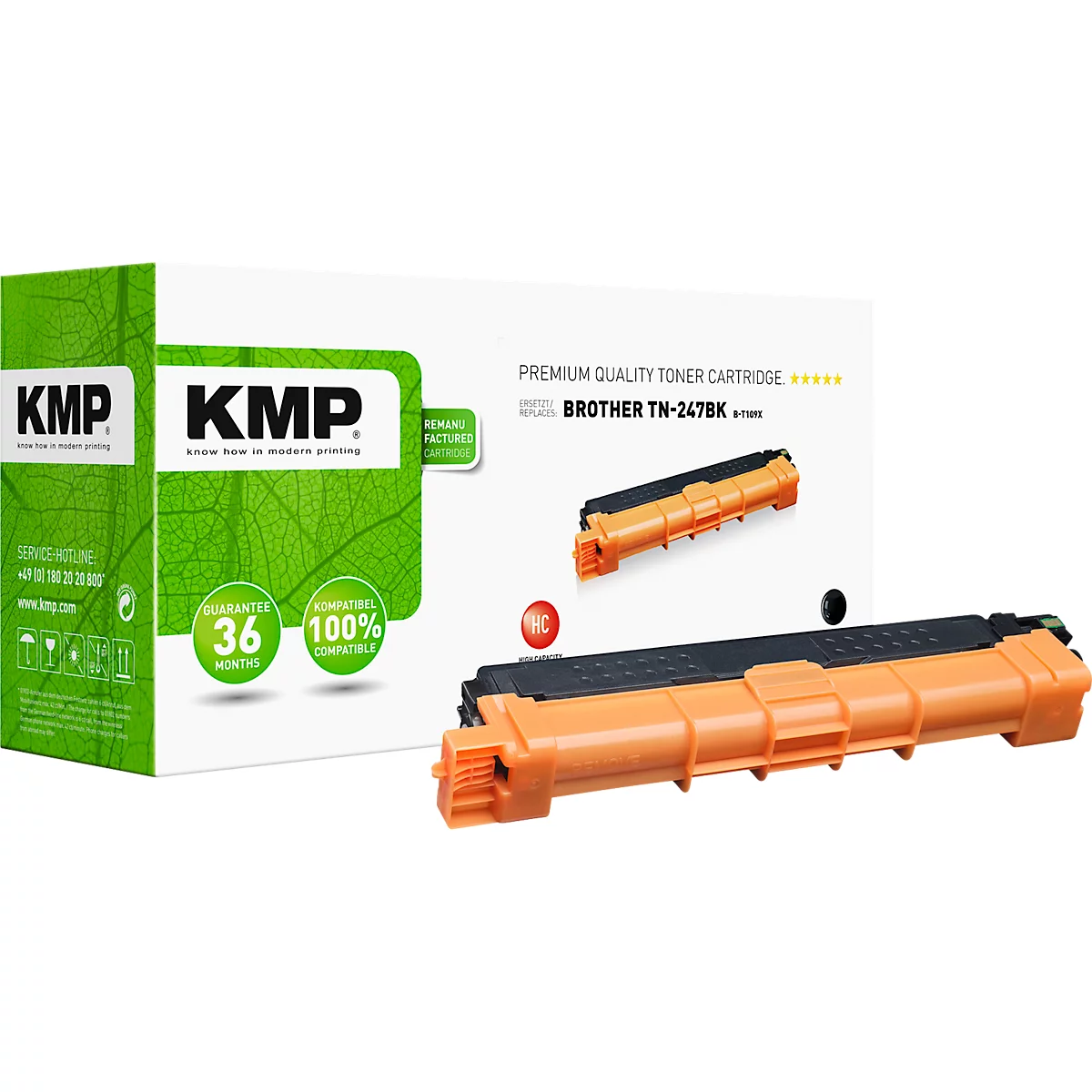 Toner KMP, remplace Brother TN247BK, jusqu'à 3000 pages, pack individuel, noir