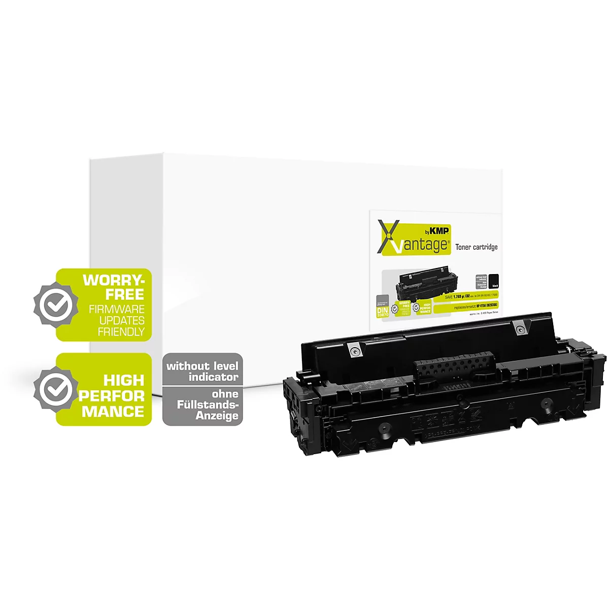 Toner KMP, remplace HP 415A (W2030A), jusqu'à 2400 pages, pack individuel, noir