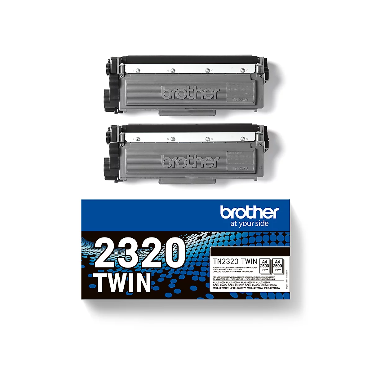 Toner original Brother TN-2320, pack de deux, noir
