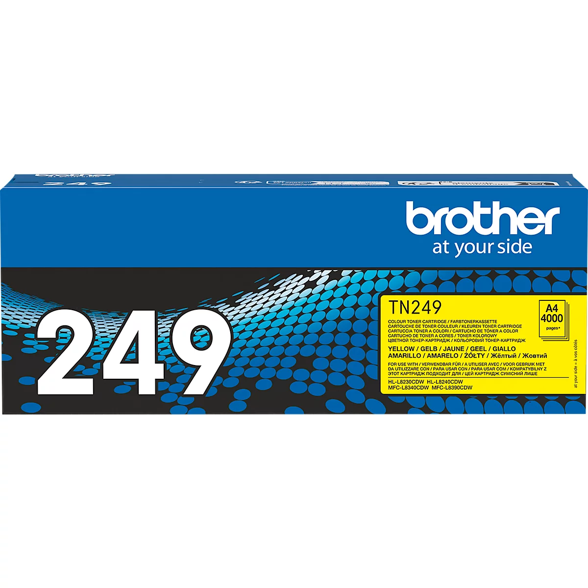 Toner original Brother TN-249Y, jusqu'à 4000 pages A4, jaune