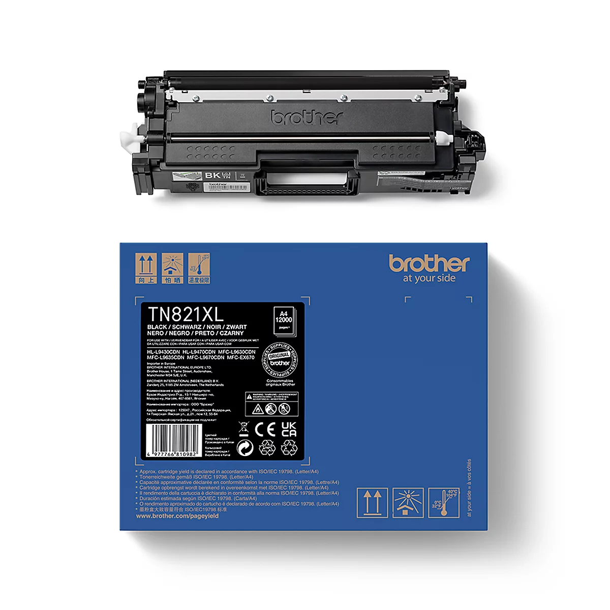 Toner original Brother TN-821XLBK, pack individuel, noir