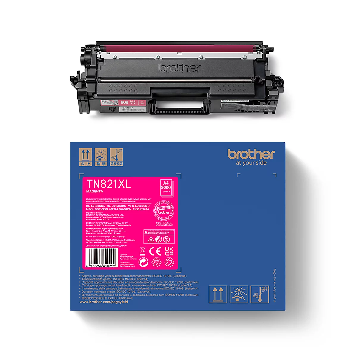 Toner original Brother TN-821XLM, pack individuel, magenta