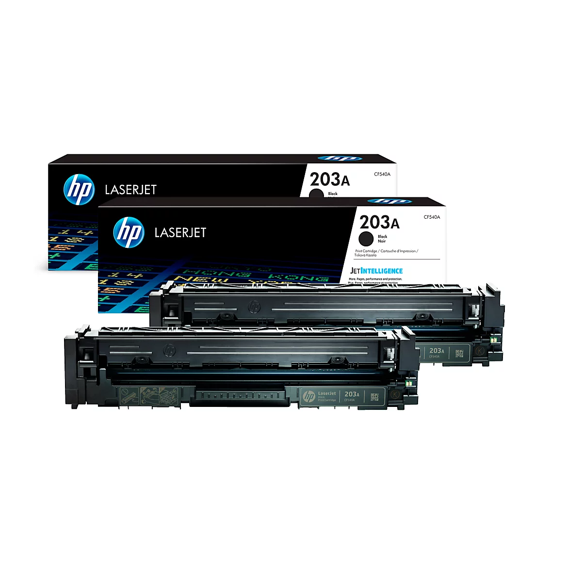 Toner original HP 203A, pack de deux, noir