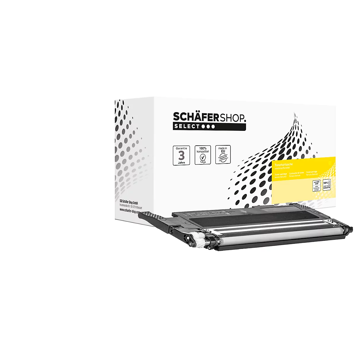Toner Schäfer Shop Select, compatible avec HP 117A (W2072A), puce du fabricant d'origine, env. 700 pages DIN A4, jaune