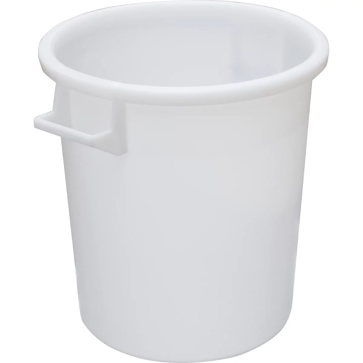 Tonneau, avec poignées, 50 l, Ø 455 x H 470 mm, convient pour aliments, résistant à la température, empilable, HDPE recyclable, blanc