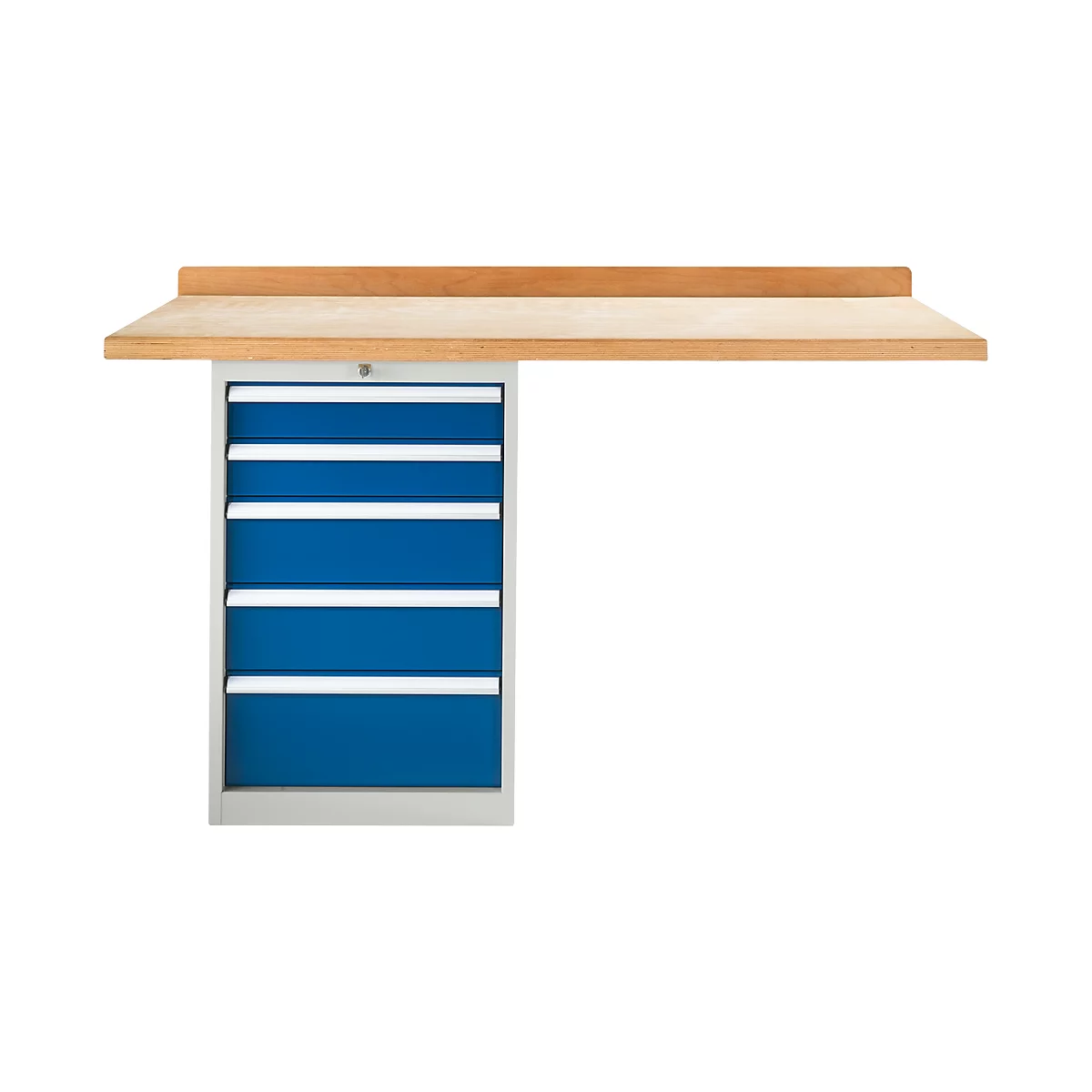 TOP-werkbank, Werkbank met kast, 5 schuifladen, aanbouweenheid, 1500 mm breed