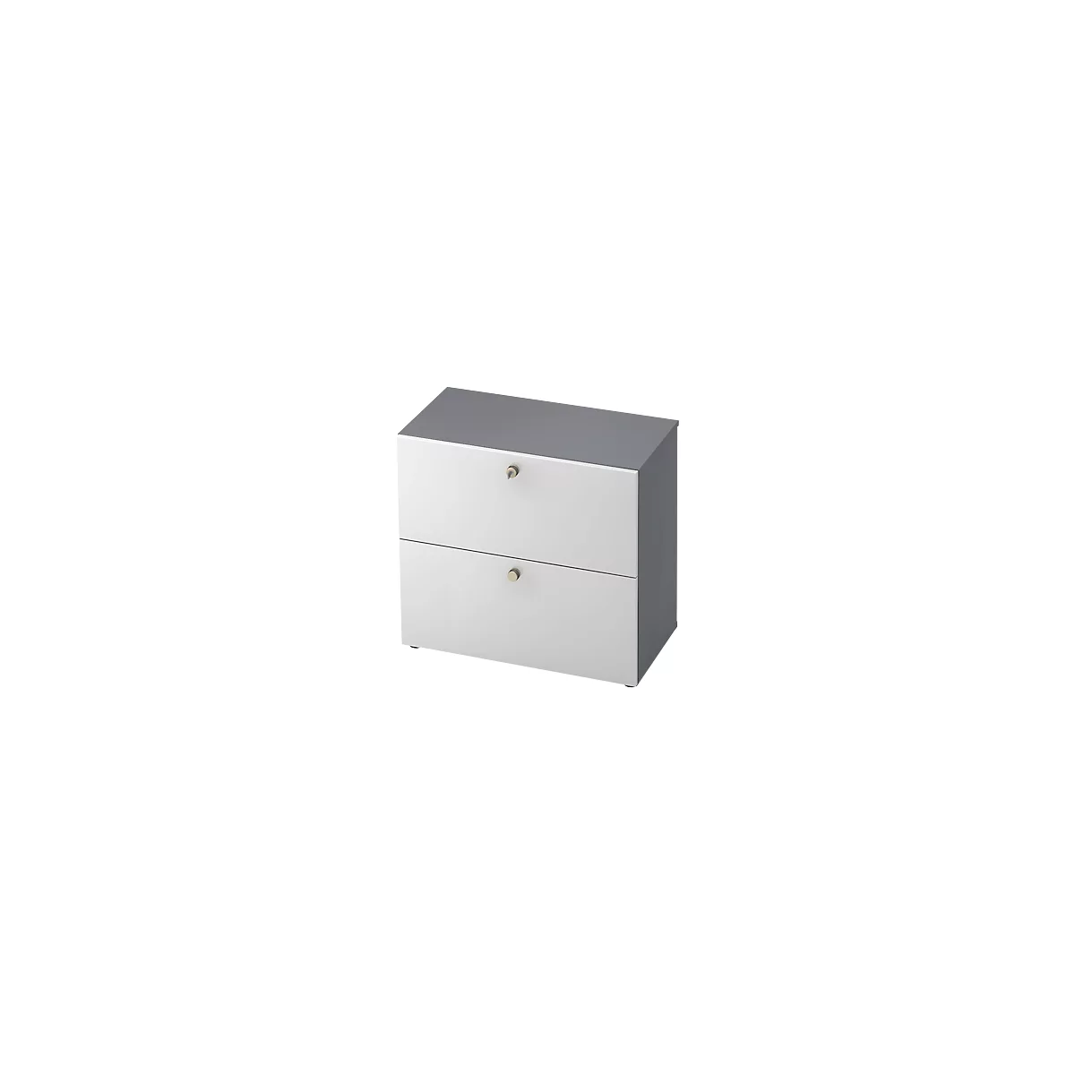 TOPAS LINE archiefkast, 2 dossierhoogtes, met volledig uittrekbare lade, grafiet/wit