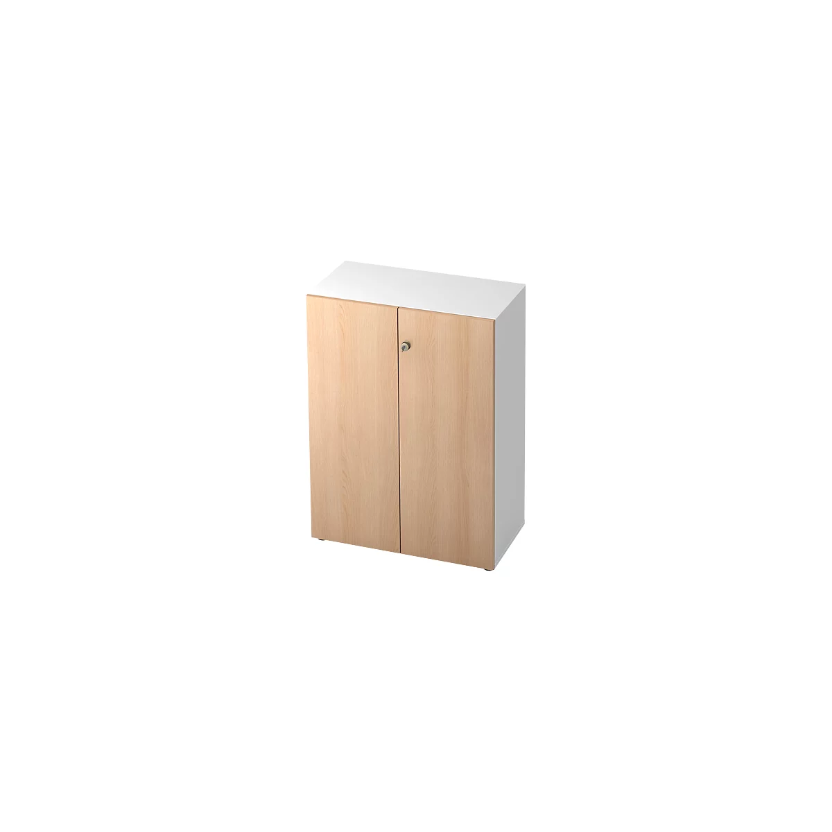 TOPAS LINE archiefkast, 3 dossierhoogtes, afsluitbare deuren, decor wit/eiken