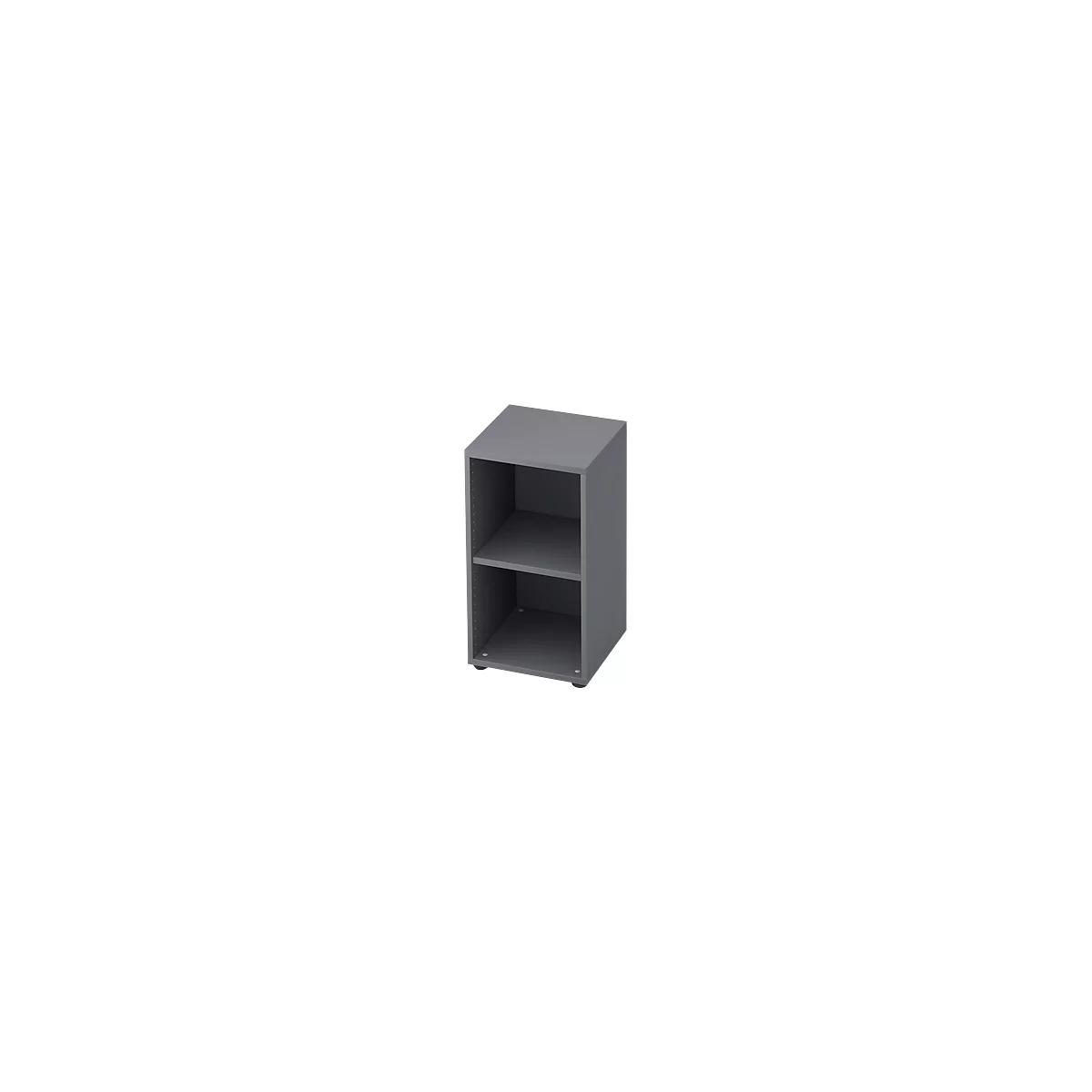 TOPAS LINE boekenkast, 2 OH, spaanplaat, B 400 x D 400 x H 748 mm, grafiet