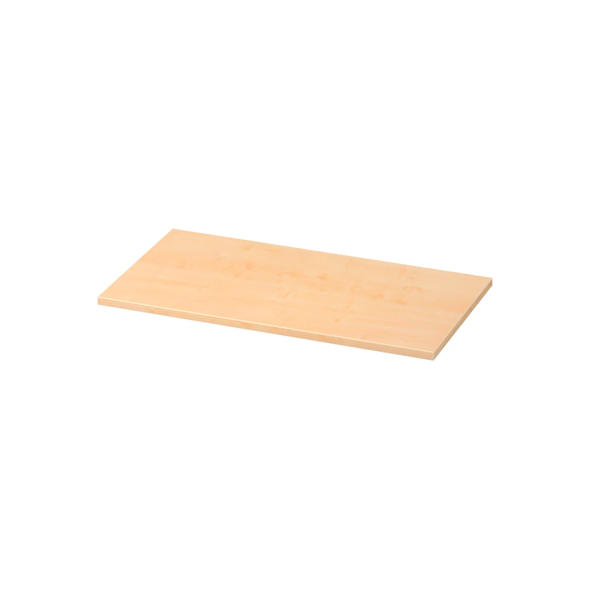Rectangular wooden board in light brown color. Wood structure clearly visible.