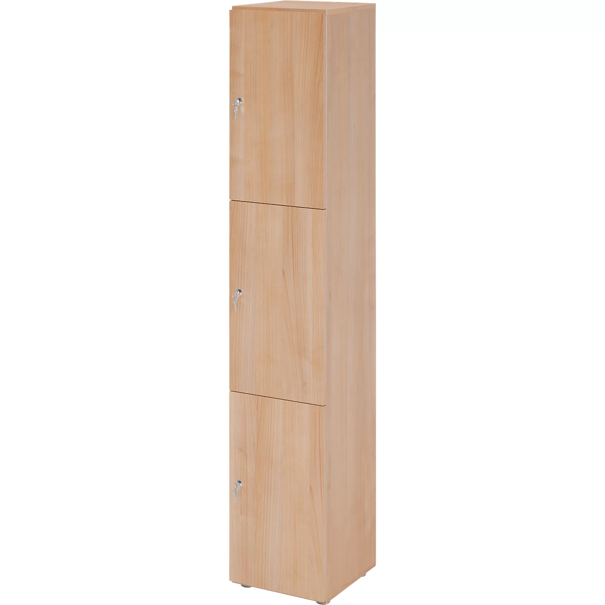 Topas Line lockerkast, 6 dossierhoogtes, 3 compartimenten, cilinderslot, B 400 x D 420 x H 2156 mm, notenhout/walnoot