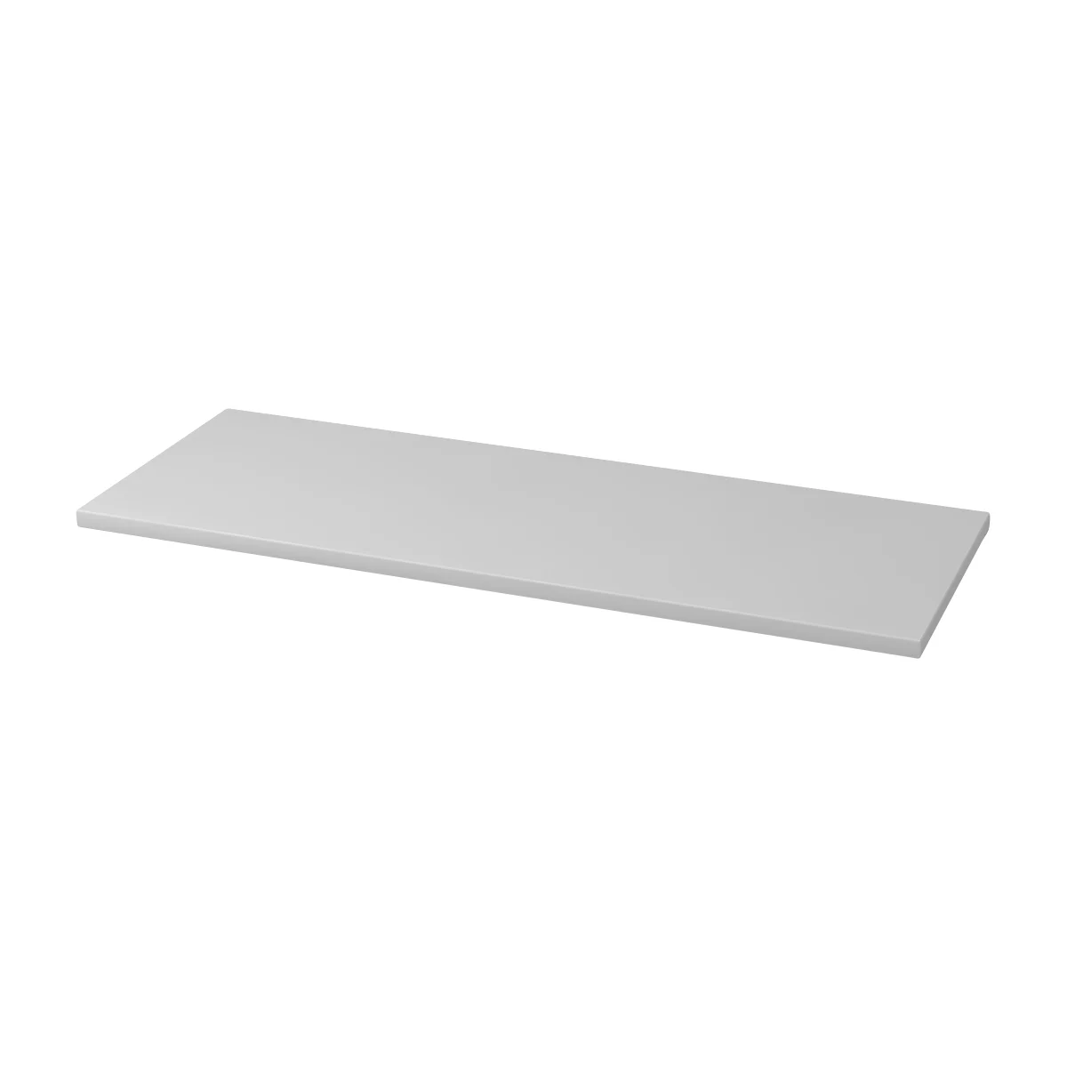 Gray rectangular shelf, slightly raised at the edge.