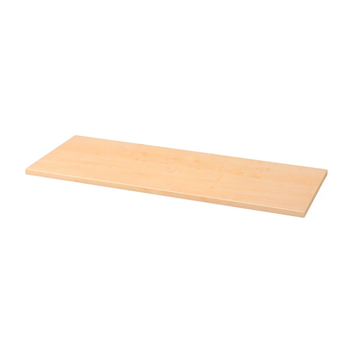 A rectangular, light wooden board, with natural grain.