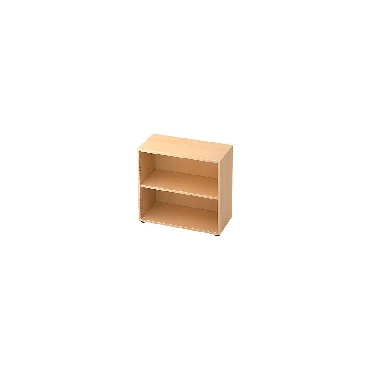 A light wood shelf with two shelves.