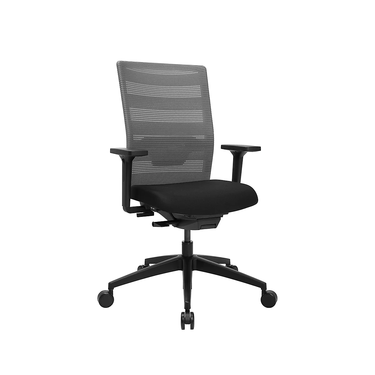 Topstar Bürostuhl AirWork, mit Armlehnen, Auto-Synchronmechanik, MuldensitzNetzrücken, grau/schwarz