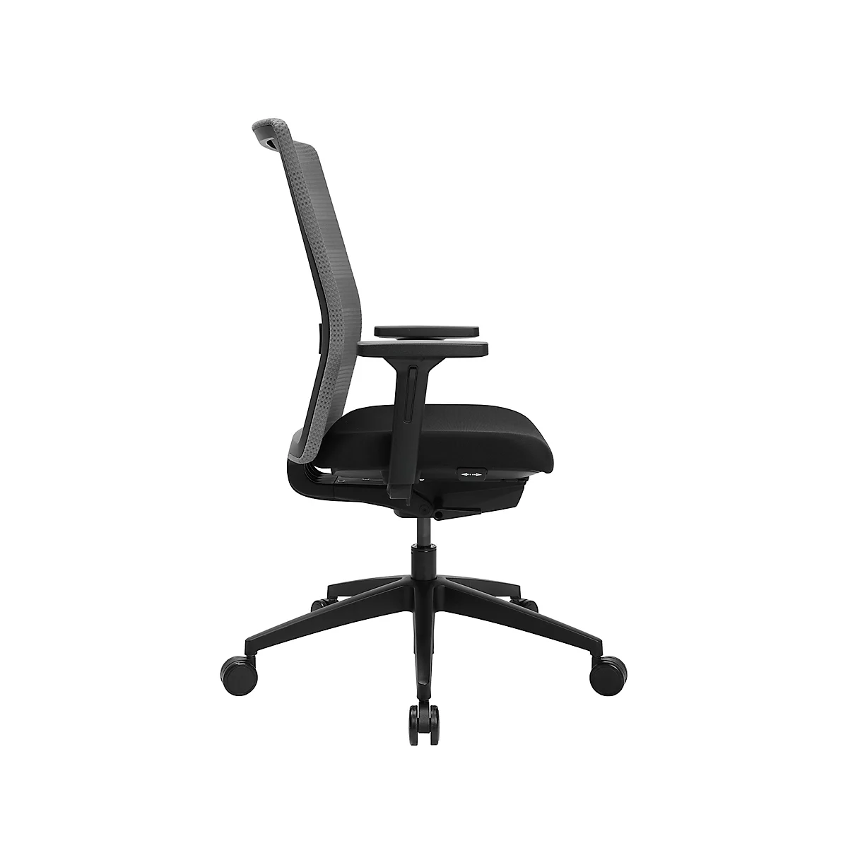 Topstar Bürostuhl AirWork, mit Armlehnen, Auto-Synchronmechanik, MuldensitzNetzrücken, grau/schwarz