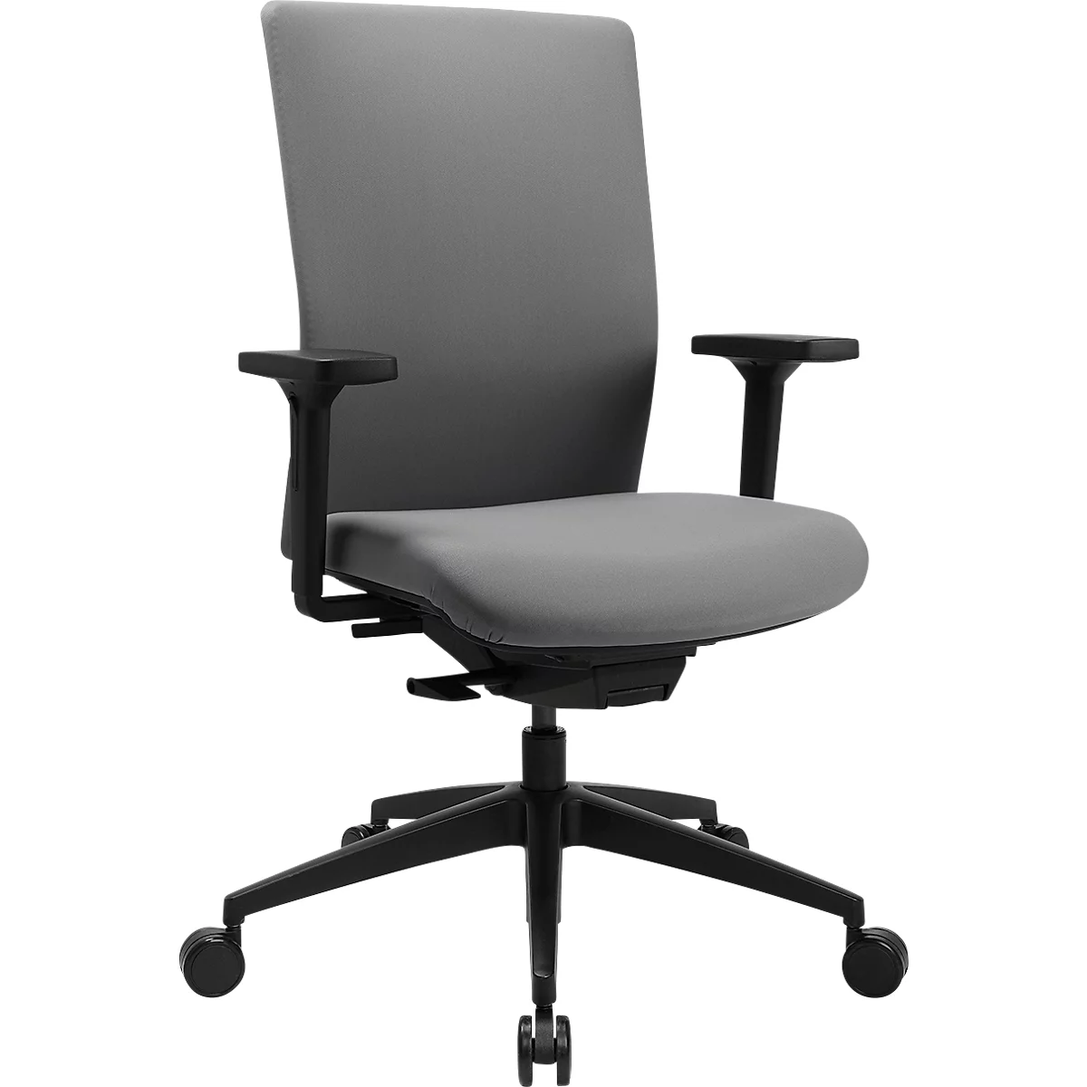 Topstar Bürostuhl Sitness AirWork G, Sandwich-Polsterung, 3D-Flachsitz, Synchronmechanik, höhenverstellbare Lordosenstütze, AGR-zertifiziert, grau