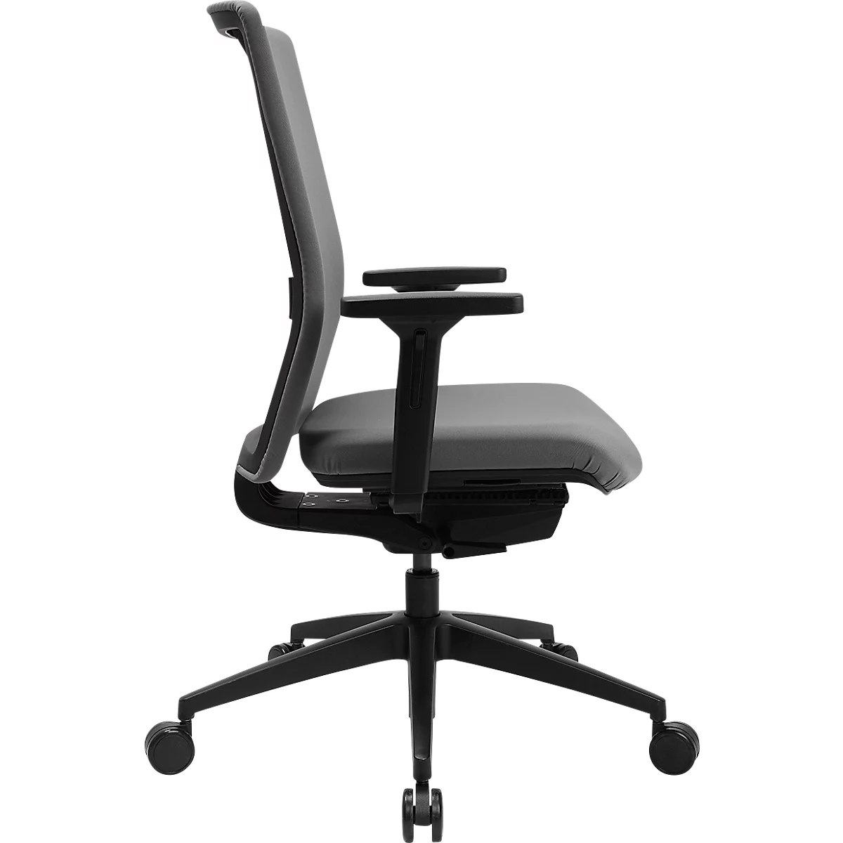 Topstar Bürostuhl Sitness AirWork G, Sandwich-Polsterung, 3D-Flachsitz, Synchronmechanik, höhenverstellbare Lordosenstütze, AGR-zertifiziert, grau