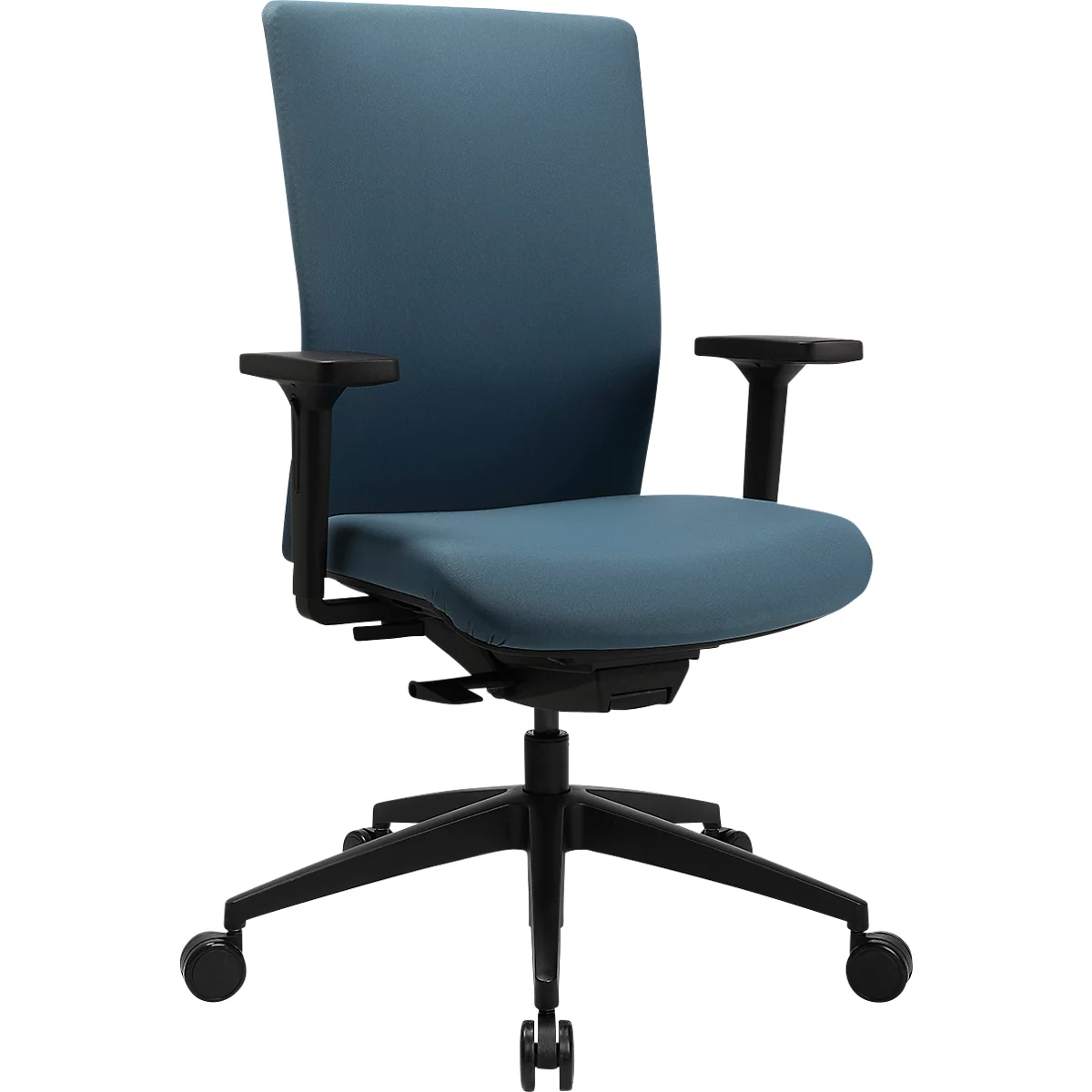 Topstar Bürostuhl Sitness AirWork G, Sandwich-Polsterung, 3D-Flachsitz, Synchronmechanik, höhenverstellbare Lordosenstütze, AGR-zertifiziert, petrol blau