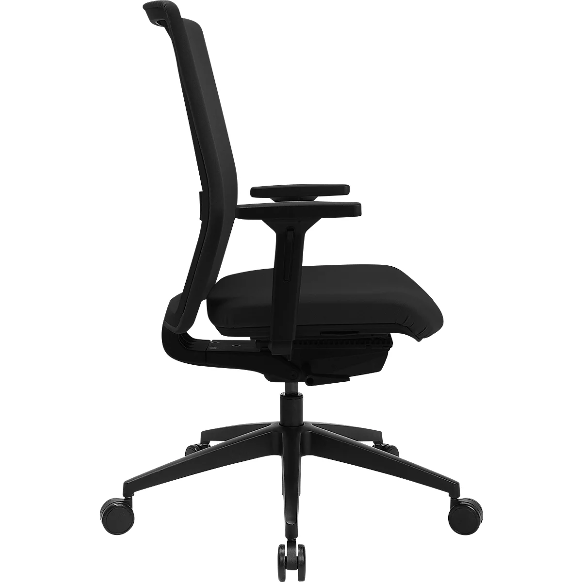 Topstar Bürostuhl Sitness AirWork G, Sandwich-Polsterung, 3D-Flachsitz, Synchronmechanik, höhenverstellbare Lordosenstütze, AGR-zertifiziert, schwarz