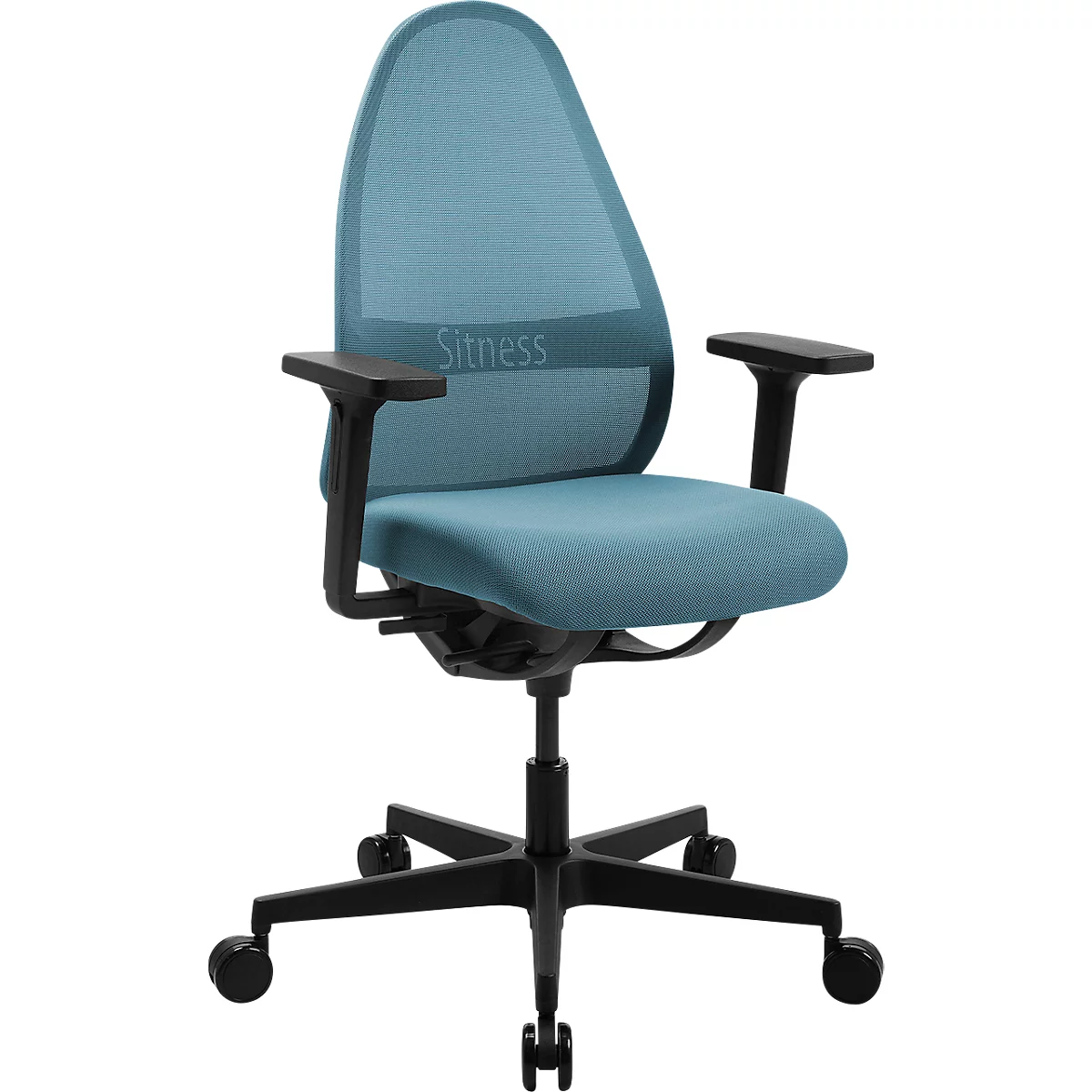 Topstar Bürostuhl Soft Sitness Art, Auto-Synchronmechanik, mit Armlehnen, Netzrückenlehne, Spezial-Muldensitz, blau